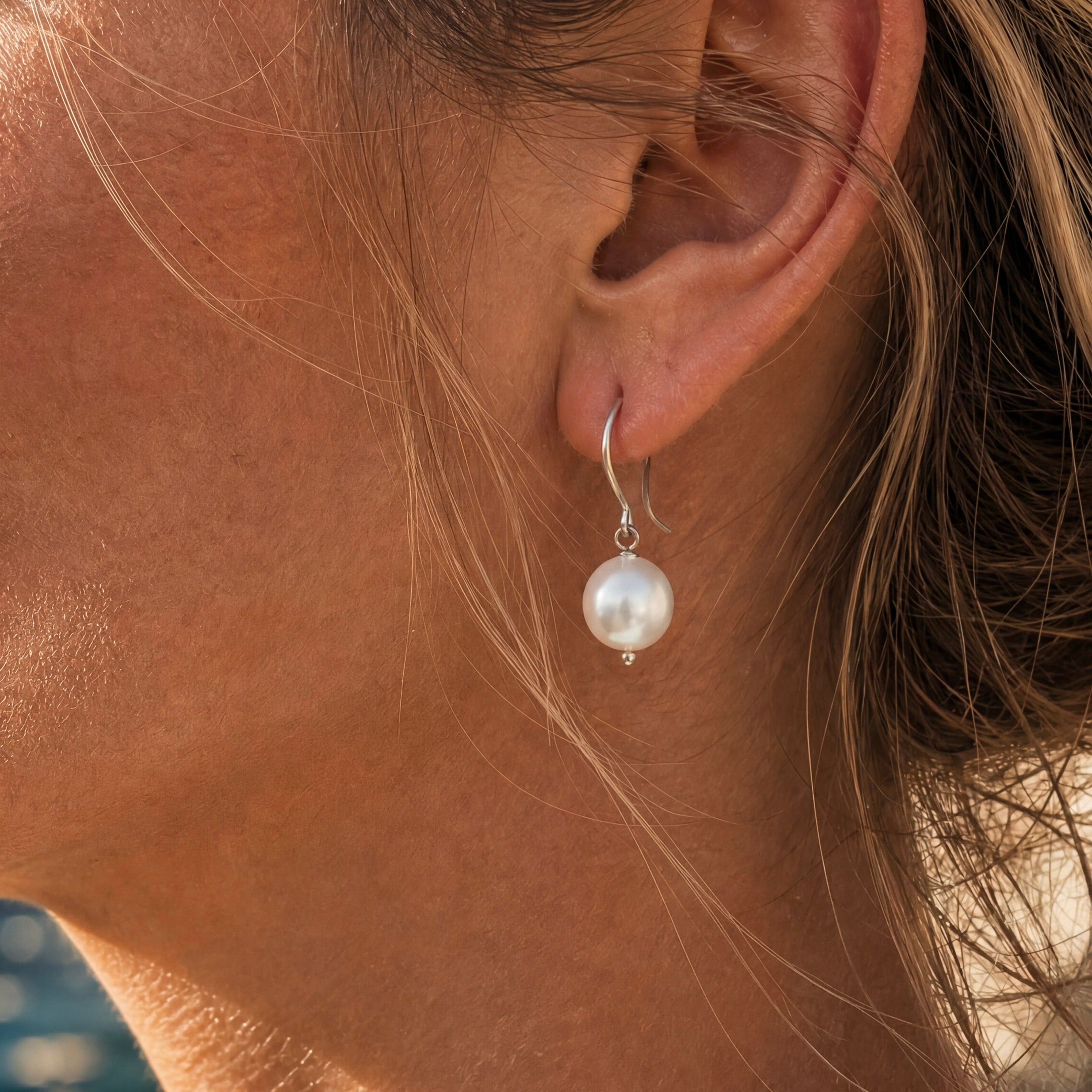 Parel oorbellen zilver