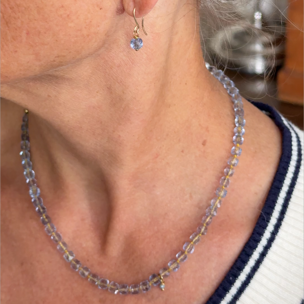 Topaaz ketting met pareltje