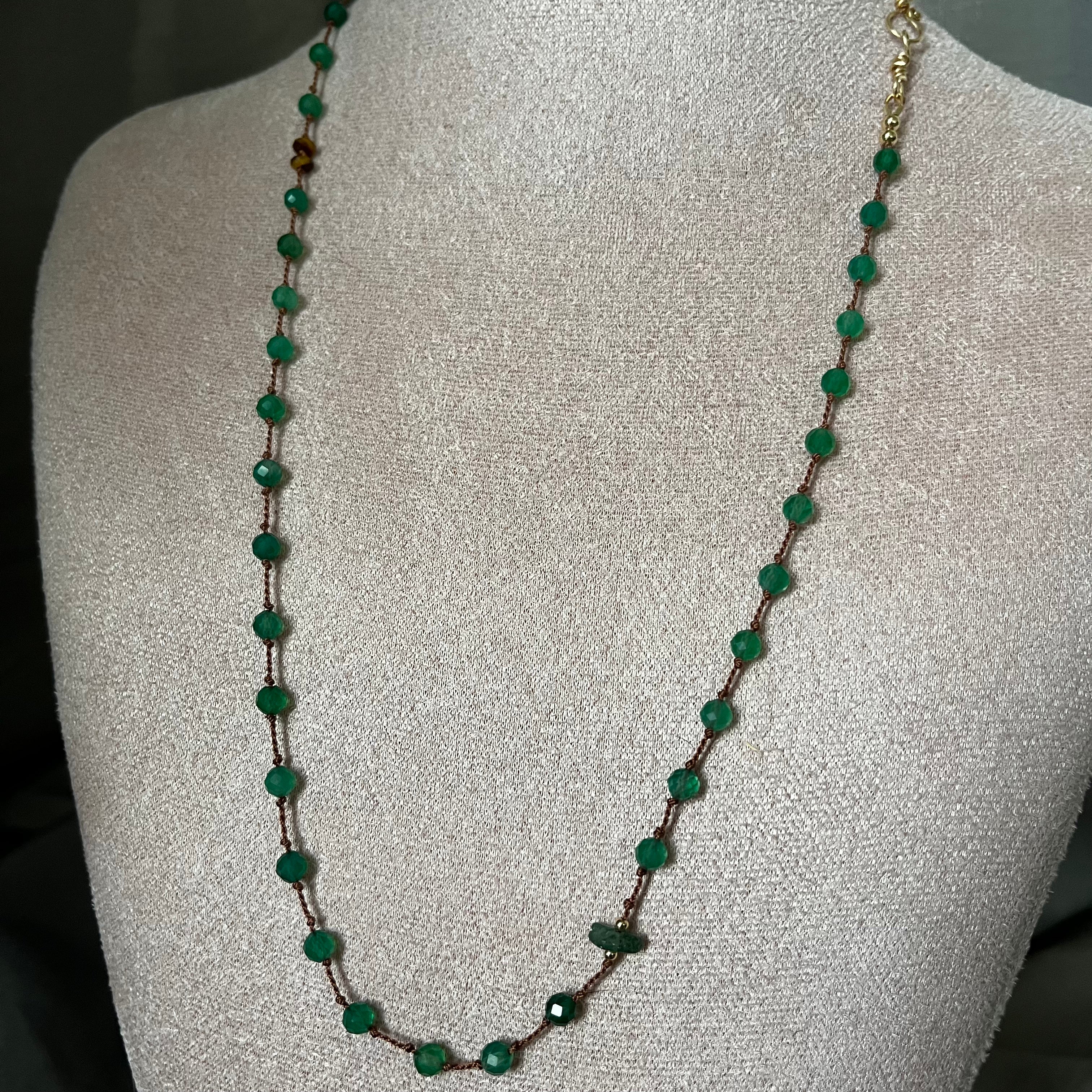 Bosgroene agaat ketting