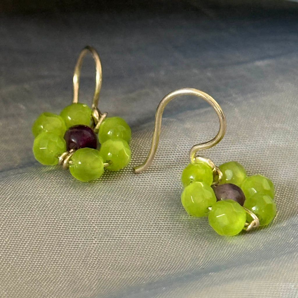 Groene cat’s eye oorbellen goldfilled