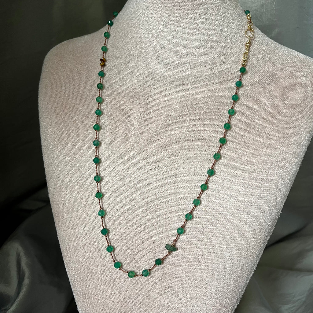 Bosgroene agaat ketting