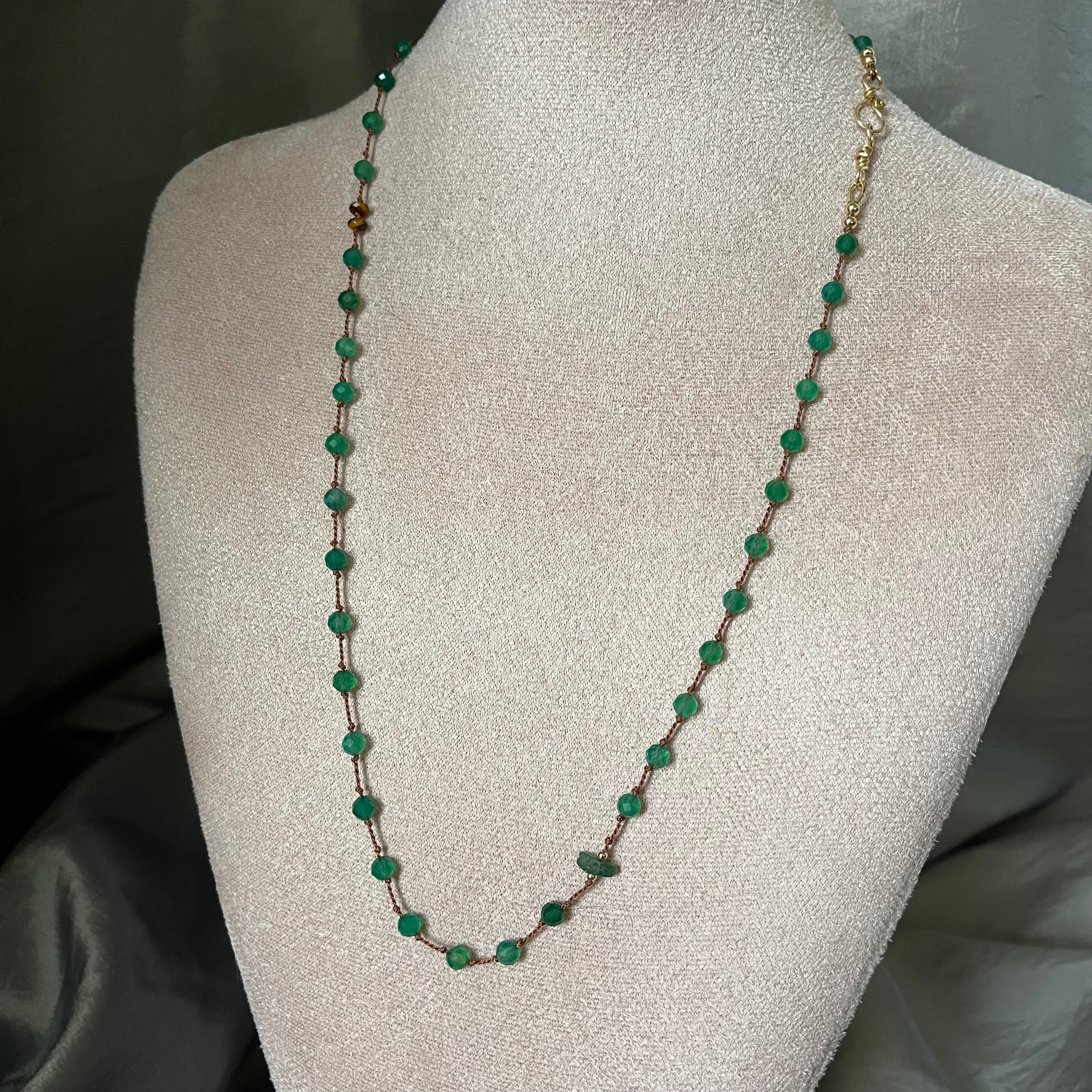 Bosgroene agaat ketting